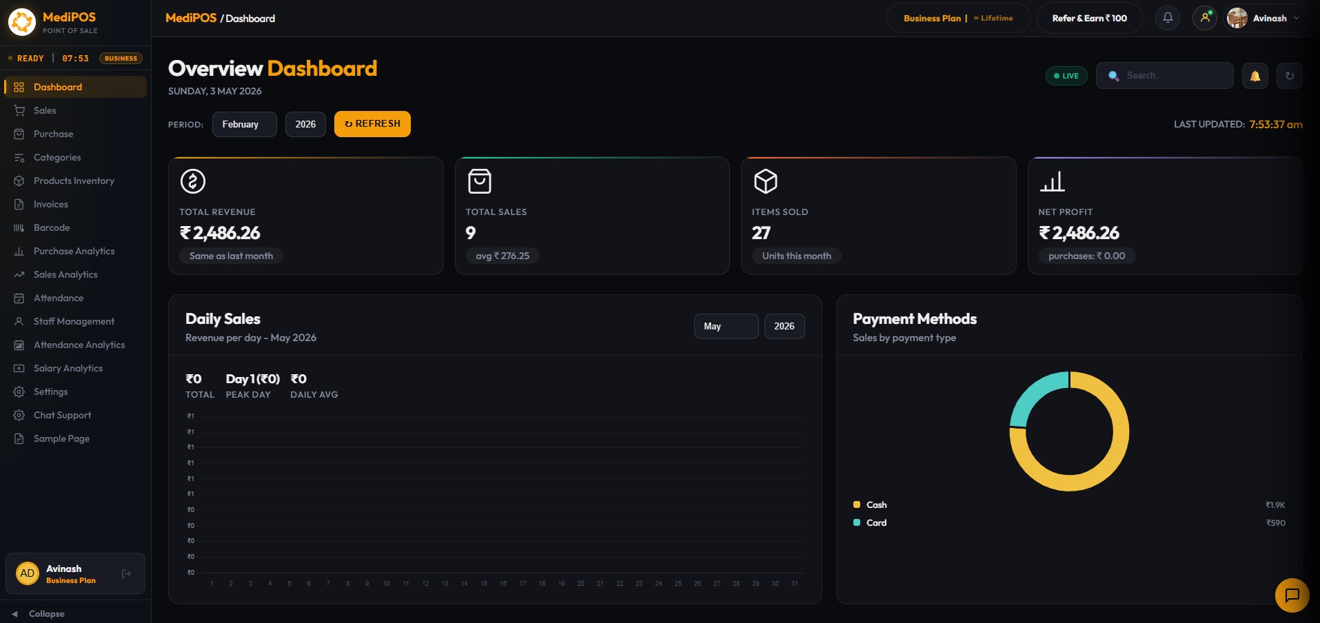 POS Billing Dashboard